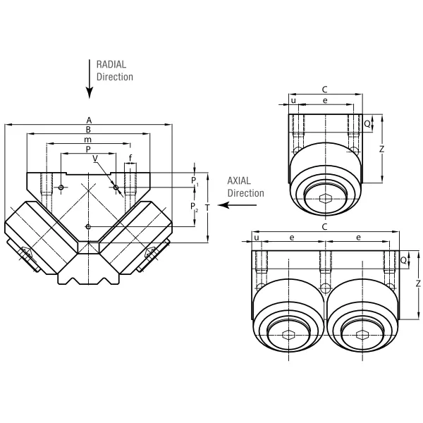 BL2115 Heavy Duty Linear Roller Slider BL2 Series Equipped With 2 Roller Bearings
