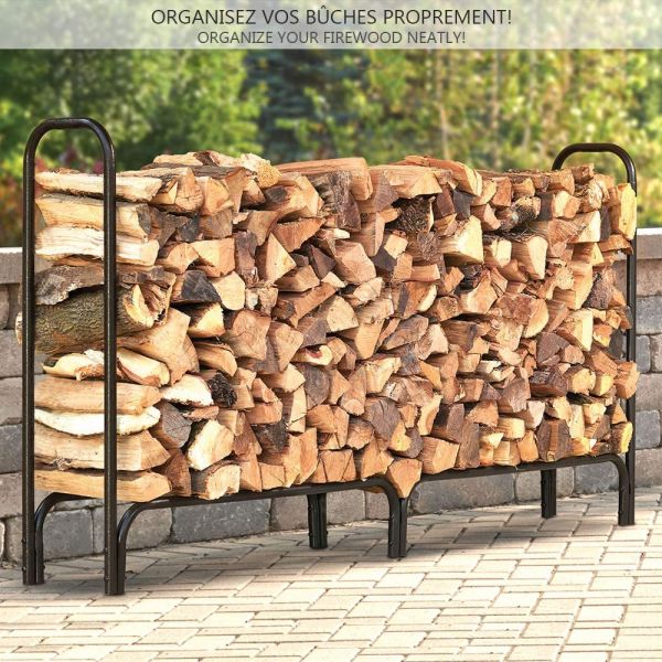 Middle Size135x70x165cm Metal Firewood Rack Anthracite Garden Firewood Shelter Stacking Aid Kaminholzunterstand