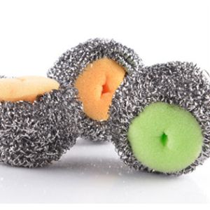 China Long Lasting Kitchen Sponge Scrubber Spiral Shape Protecting Hands From Being Hurt on sale