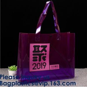 PVC Shopping Tote Bag Grocery Bag Custom, Amazon Hot Sale Transparent Pvc
