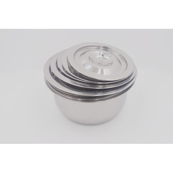 Quality 10pcs Cooking stock pot multi size round shape stewed pot set metal steel basin with lid wholesale