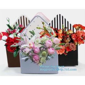 Free Design!! Free Sample!!! flower carrier bag transparent window paper bag