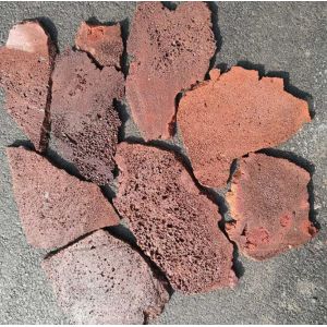 Cheap Red/Brown Lava Stone Random Flagstones,Lava Irregular Flagstones,Basalt Crazy Stones,Lava Random Stones for sale