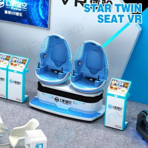 Blue White Color Two Seats 9D VR Ride Cabin Cinema Virtual Reality simulator For