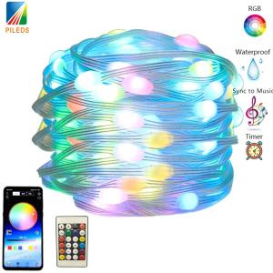 Cheap Smart App Control LED Christmas String Light RGB Bluetooth USB For Wedding Holiday for sale
