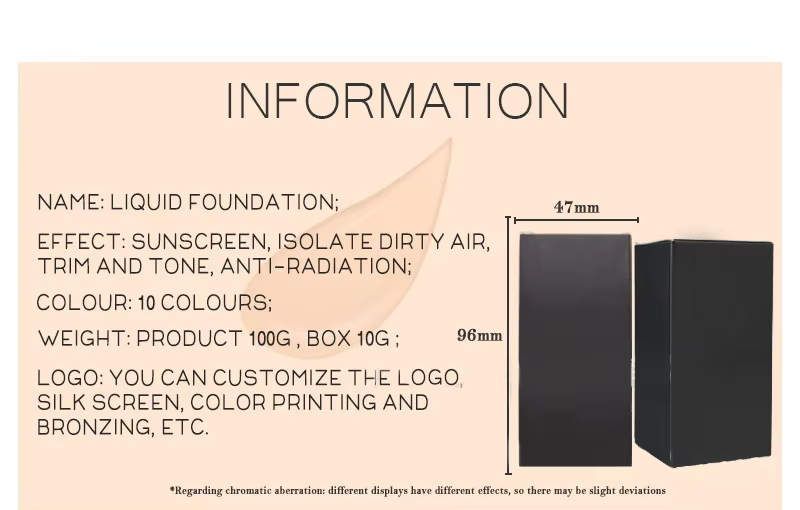 OEM / ODM Vegan Long Lasting Waterproof Face SPF30 Matte Liquid Makeup Concealer Foundation