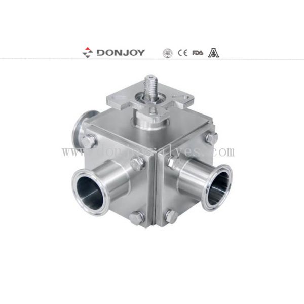 Quality SS316L 2" Manual 3 Way T Port  Sanitary Ball Valve with 3A certificate wholesale