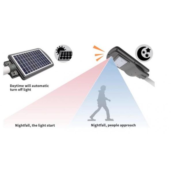 Outdoor 60W All In One LED Solar Street Light 2835 Chip 3.2V / 12AH Lithium Battery