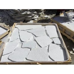 Cheap White Quartzite Random Flagstone,Random Stone,Crazy Stone,Landscaping Stone,Flagstone Wall for sale