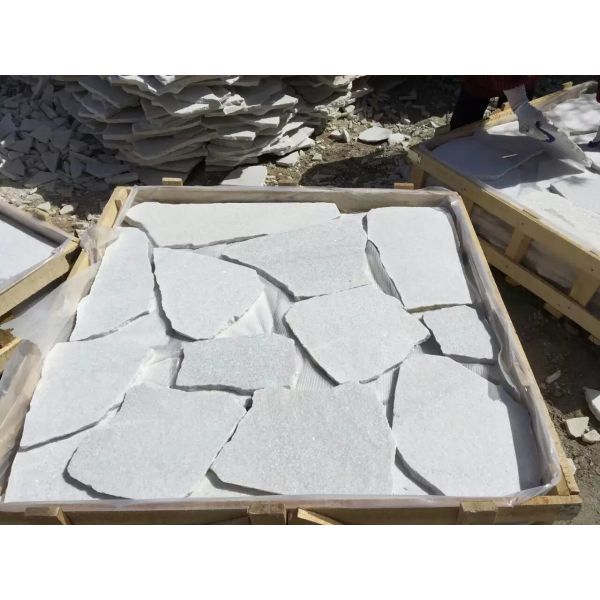 White Quartzite Random Flagstone,Random Stone,Crazy Stone,Landscaping Stone