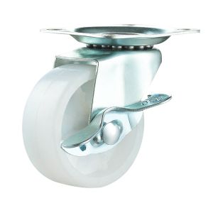 White Swivel Small PP caster for light duty shelf, 2",2.5",3" light duty plastic