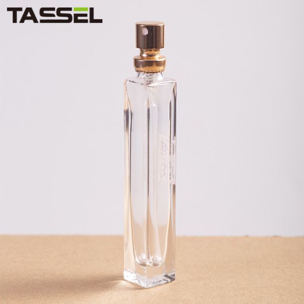 Quality 15ml Mini Perfume Empty Glass Spray Bottles Square With Crimp On Sprayer Aluminum Cap wholesale