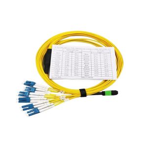 Factory Direct 12/6 Core MPO to LC Fiber Optic Patch Cord with Dual Core for