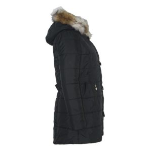 Fitted Shape Long Down Cool Womens Coats Customized Color With Big Soft Fur