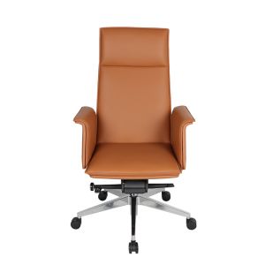 Orange Ergonomic Computer Chair High Density Leather Memory Foam Office Chair