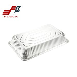 Cookie Sheet Shallow Aluminum Rectangular Foil Trays With Lid 4500ml