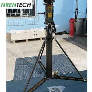 15m Mobile Crank Up Telescoping Mast 10kg payloads Manual Crank Up Lifting