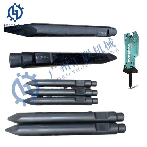 Quality Everdigm EHB40 Moil Point Type Chisel EHB20 EHB30 EHB25 EHB50 Blunt Type Tool Chisel for Hydraulic Breaker Spare Parts wholesale