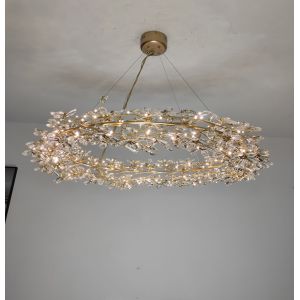 Crystal Chandelier LED Home Decor Lamp Round Flower Creative Design tree branch