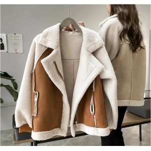China Fashion Puffer Down Coat Winter Fleece Fur Aviator Jacket For Women on sale