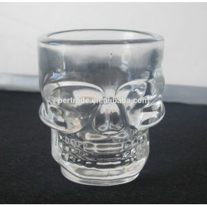 China Machine Made Embossed Skull 1.5 Oz Shot Glasses on sale