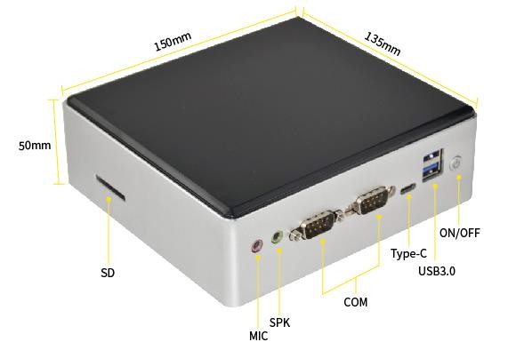 LPDDR4 Dual Lan Mini PC , Gaming Desktop Computers Intel Core I3/I5/I7 Fan