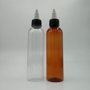 Customized Dropper Dispenser Bottles with Screw Cap in Transparent Black for