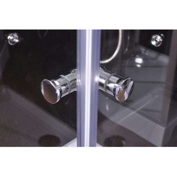 Fashion Massage Corner Shower Stalls , Square Shower Cabin with white acrylic tray and roof 900x900x2150mm