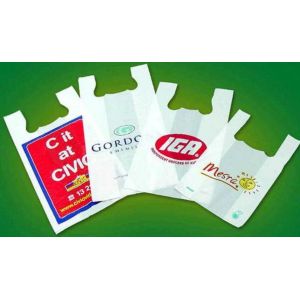China Printing Wholesale Custom Plastic Shopping HDPE/LDPE T-shirt Bag on sale