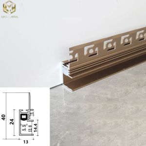 Anodizing LED Aluminium Skirting Profile Board 50mm Customized