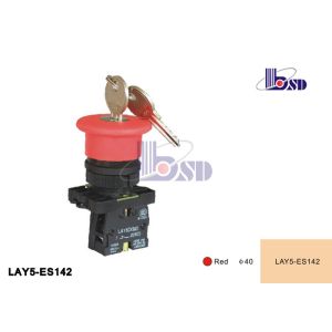 Red Emergency Stop Push Button Switch / Emergency Stop Switch With Key
