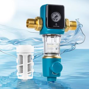 Automatic Scraper Spin Down Sediment Filter with 40 Micron BPA Free Siphon