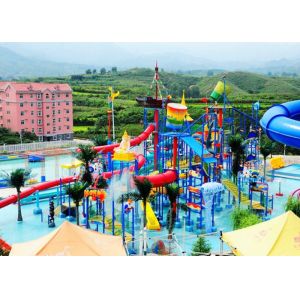 Children Water Aqua Playground , Customized Fiberglass Water Slide