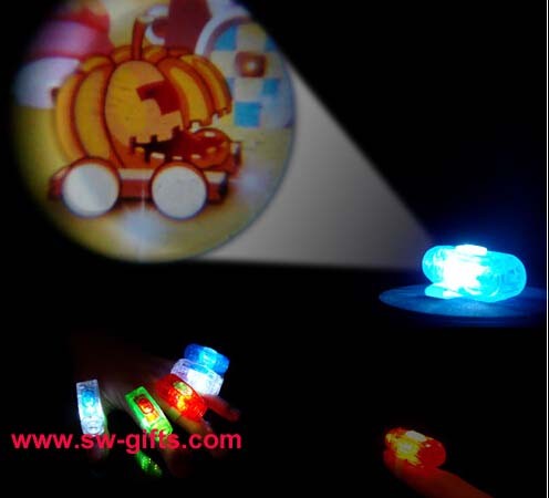 Projection Finger Lights Cartoon Patterns Projector Lamps Mini Flashlight