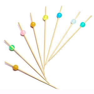 Colorful Spot Ball Decorative Bamboo Food Picks In Bulk FDA approved