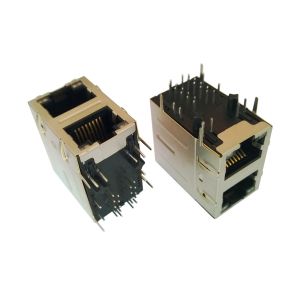 2x1 Dual RJ45 Jack 6u" Gold Plated AC 1500Vrms 50Hz Withstand Voltage