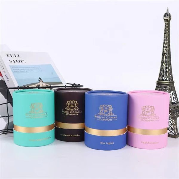 Cosmetic Perfume Candle Cylinder Paper Tube Packaging Matt Lamination Surface Treat