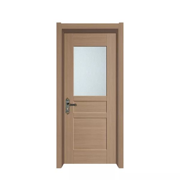 Lamination Lacquer Interior Doors , Waterproof Glass Modern Wood Door