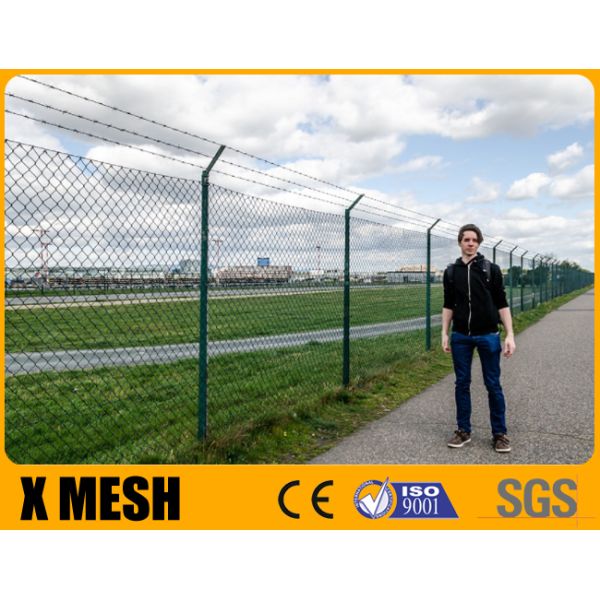Orange Economical 12 Gauge Chain Link Mesh Fencing PVC Coated