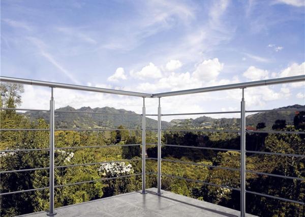 Quality Round Stainless Steel Stair Railing Systems For Prefabricated Modern Balcony wholesale
