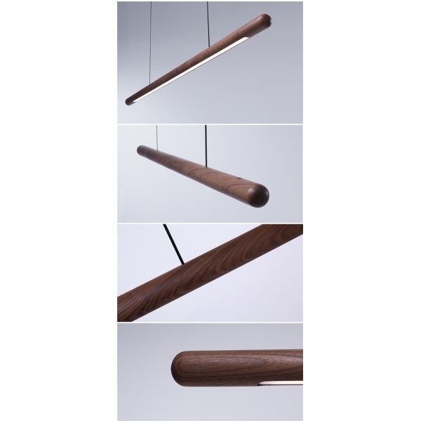 Rural Chandelier Black Walnut simple Strip Kitchen Home indoor Wood Chandelier(WH-MI-397)