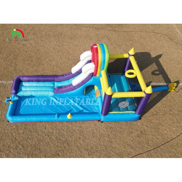 Inflatable Bounce House Combo With Slide Climbing Wall Obstacles Trampoline Ball Pit Pool