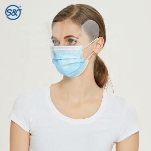 SJ personal protective equipment protection medical mask face shield 3 ply