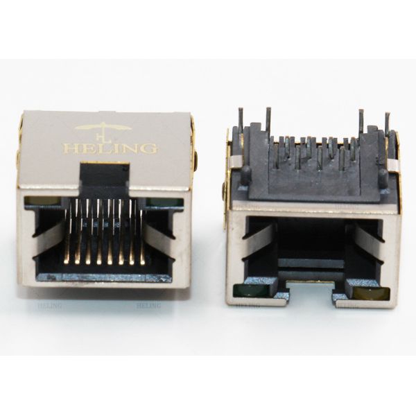 China Single Port RJ45 Right Angle Adapter PCB Mount With 50 U Gold Plating Terminal on sale China Single Port RJ45 Right Angle Adapter PCB Mount With 50 U Gold Plating Terminal on sale