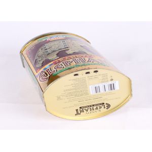 Vintage Design Full Color Printed Oval Shape Big Leaf Tea Packaging Tin Box