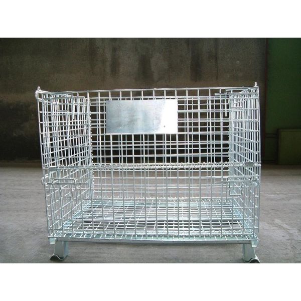 Quality Galvanized Movable Metal Wire Cages , Wire Mesh Storage Container wholesale