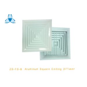 4 Way Ceiling Air Diffuser With Damper , Powder Coated Surface Finish