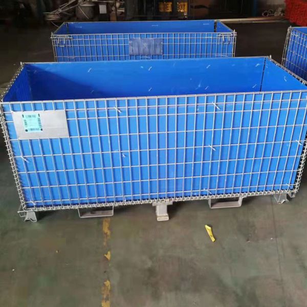 Quality Warehouse Storage Folding Metal Pallet Cage Industrial Wire Container wholesale