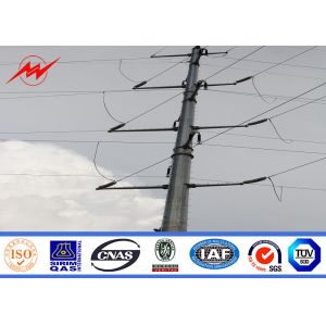 Cheap 30FT IP65 Steel Transmission Poles / Galvanized Light Pole With 3mm Thickness for sale