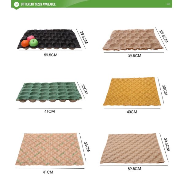 Wholesale 100% Biodegradable Kraft Paper Pulp Fruit Tray Liner Eco-Friendly Protection Packaging for Food Use